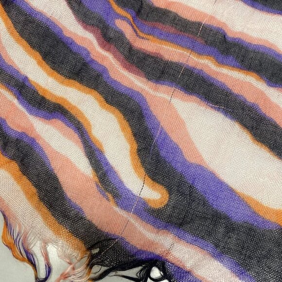 LOUIS VUITTON Etole - Pink Purple Orange Scarf Cashmere Silk 304-080725 - Picture 4 of 9